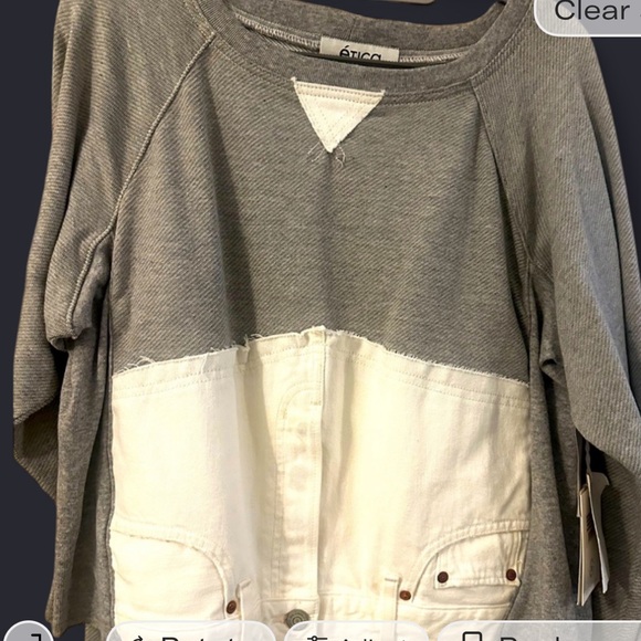 Etica Sweaters - ETICA Gray and White Women's Denim Sweatshirt